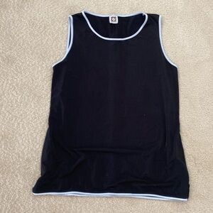 Anne Klein Black Tank Top with White Edging